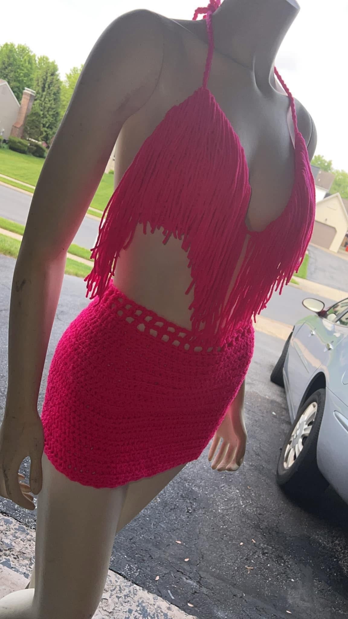 Crochet 3 Piece Fringe Set