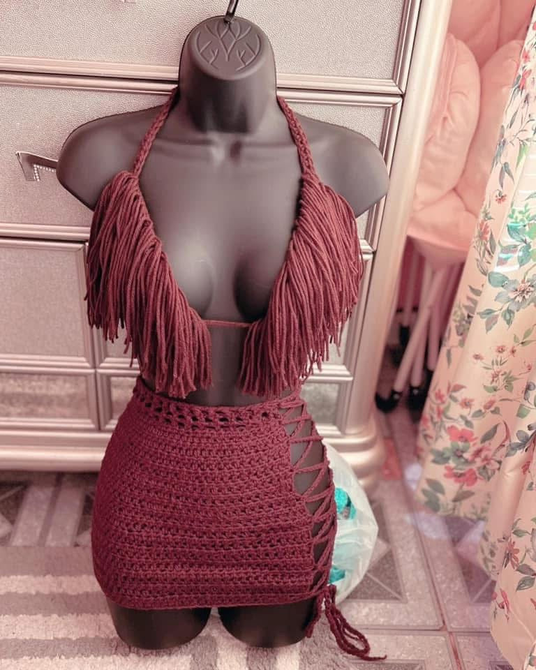 Crochet 3 Piece Fringe Set