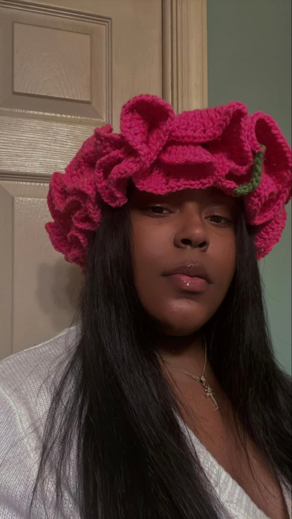 Crochet Ruffled Bucket Hat