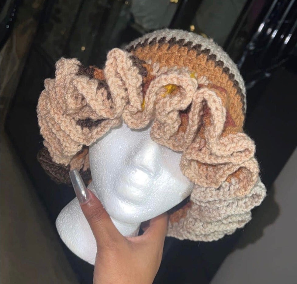 Crochet Ruffled Bucket Hat