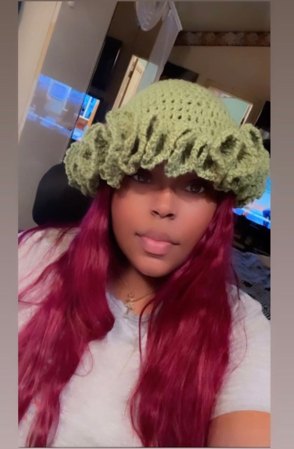 Crochet Ruffled Bucket Hat